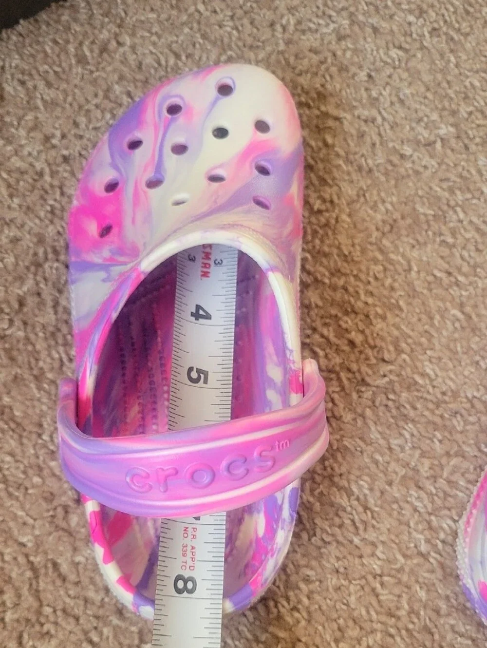 CROCS Kids Marble Swirl Clogs - Pink & Purple